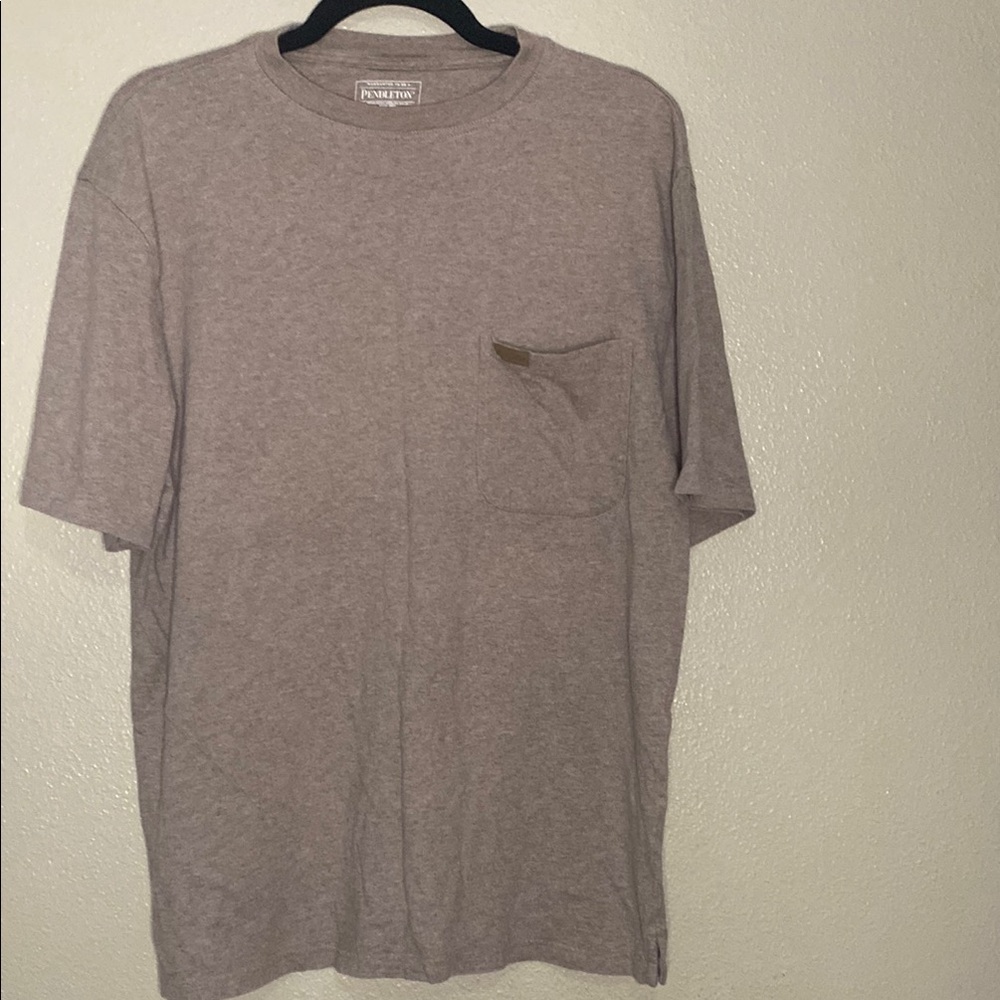 Pendleton Tan and Brown Short Sleeve Tee Classic Crew Neck 100% cotton Medium